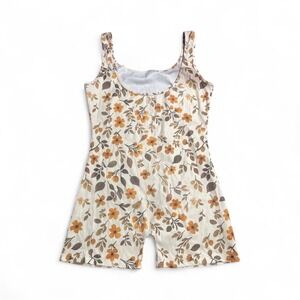 SHEIN Floral‎ Ribbed Sleeveless Romper — Size M